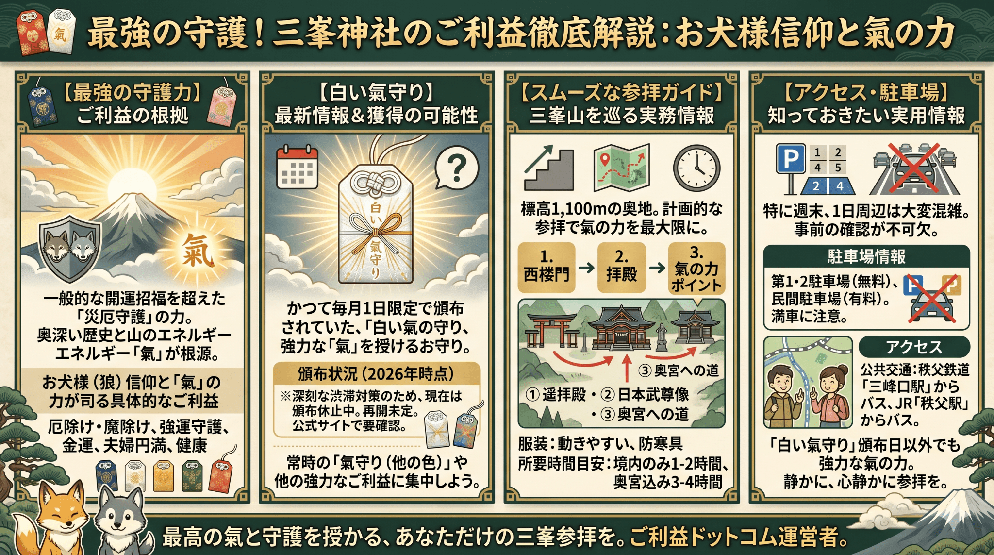 三峯神社のご利益は最強の守護！お犬様信仰と氣の力