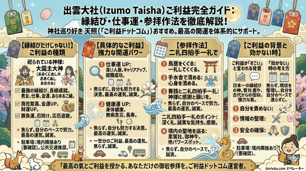 出雲大社のご利益を徹底解説！縁結びから参拝作法まで