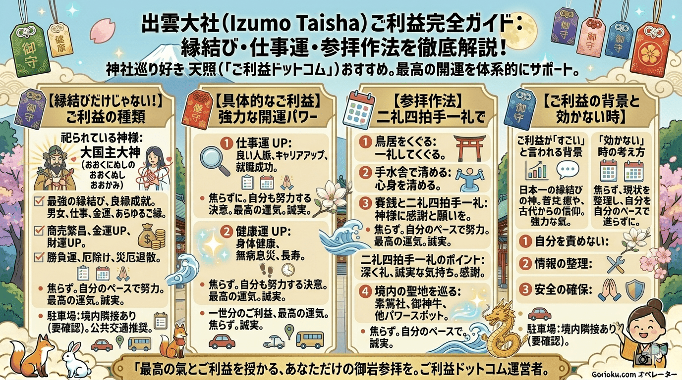 出雲大社のご利益を徹底解説！縁結びから参拝作法まで