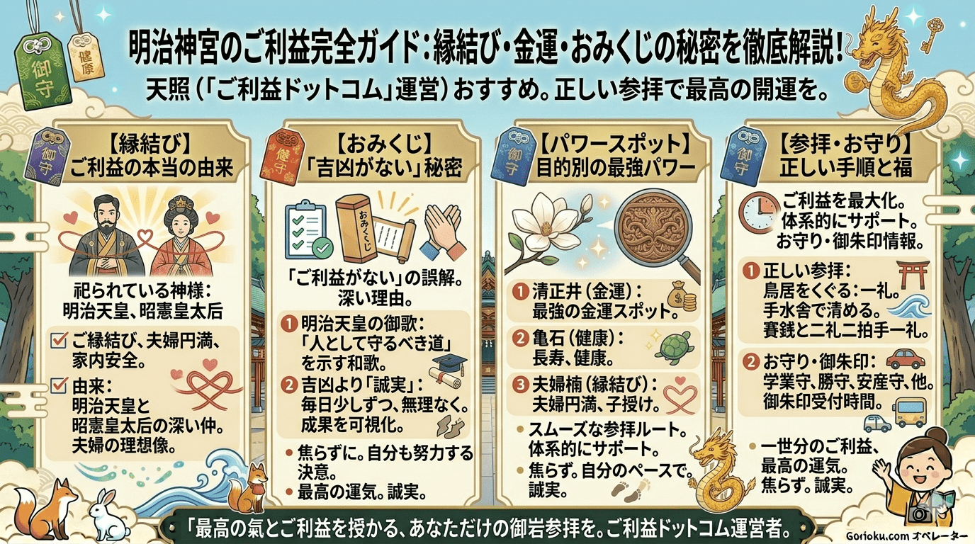 明治神宮のご利益は？縁結び・金運・おみくじの秘密