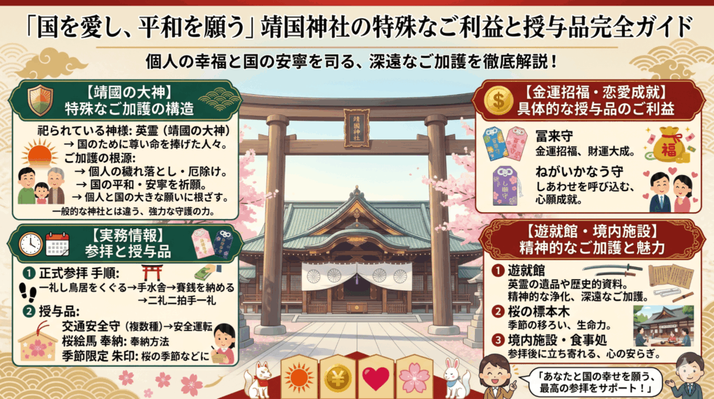特殊な靖国神社のご利益を徹底解説！授与品とお守りの種類