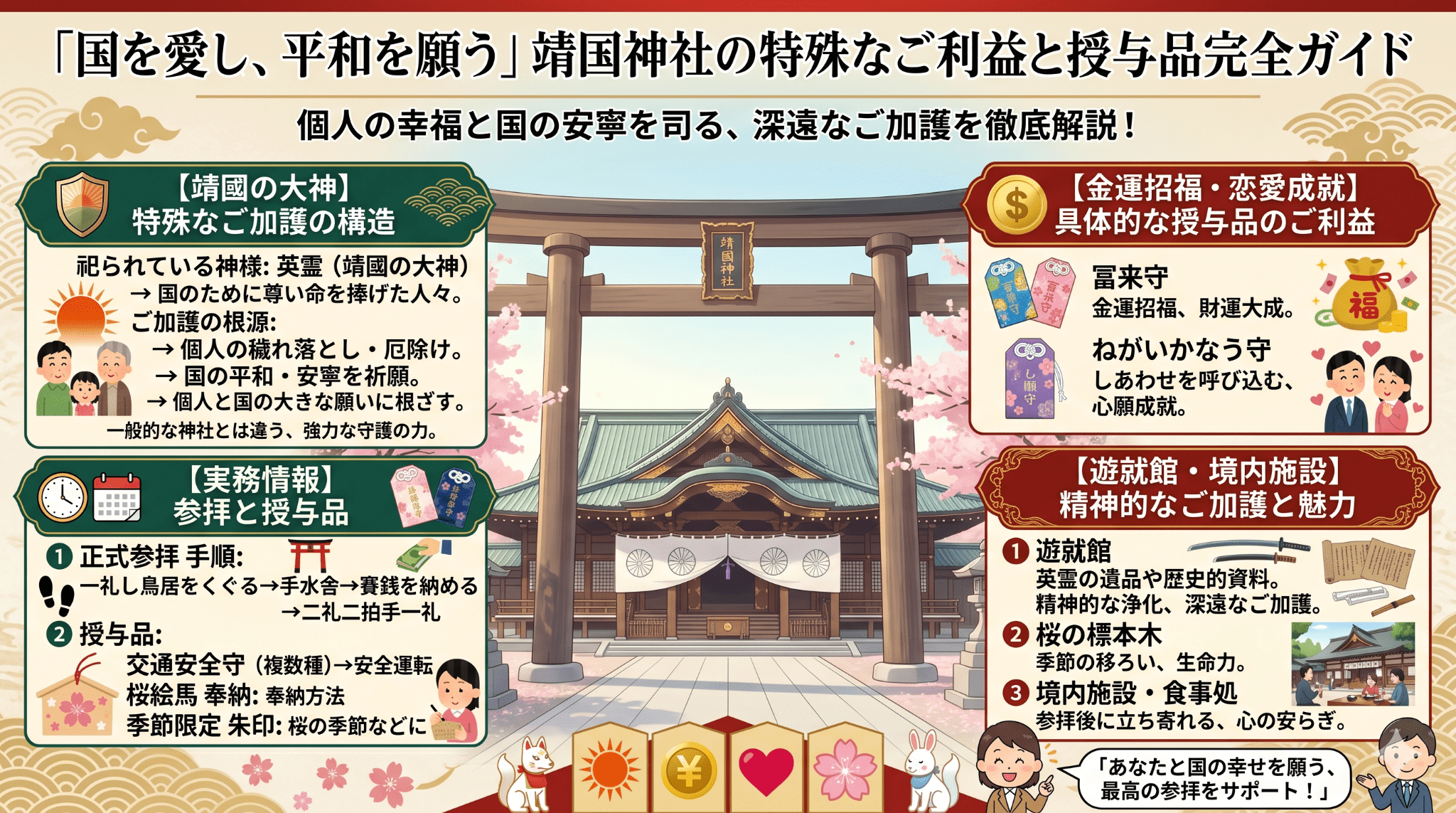 特殊な靖国神社のご利益を徹底解説！授与品とお守りの種類