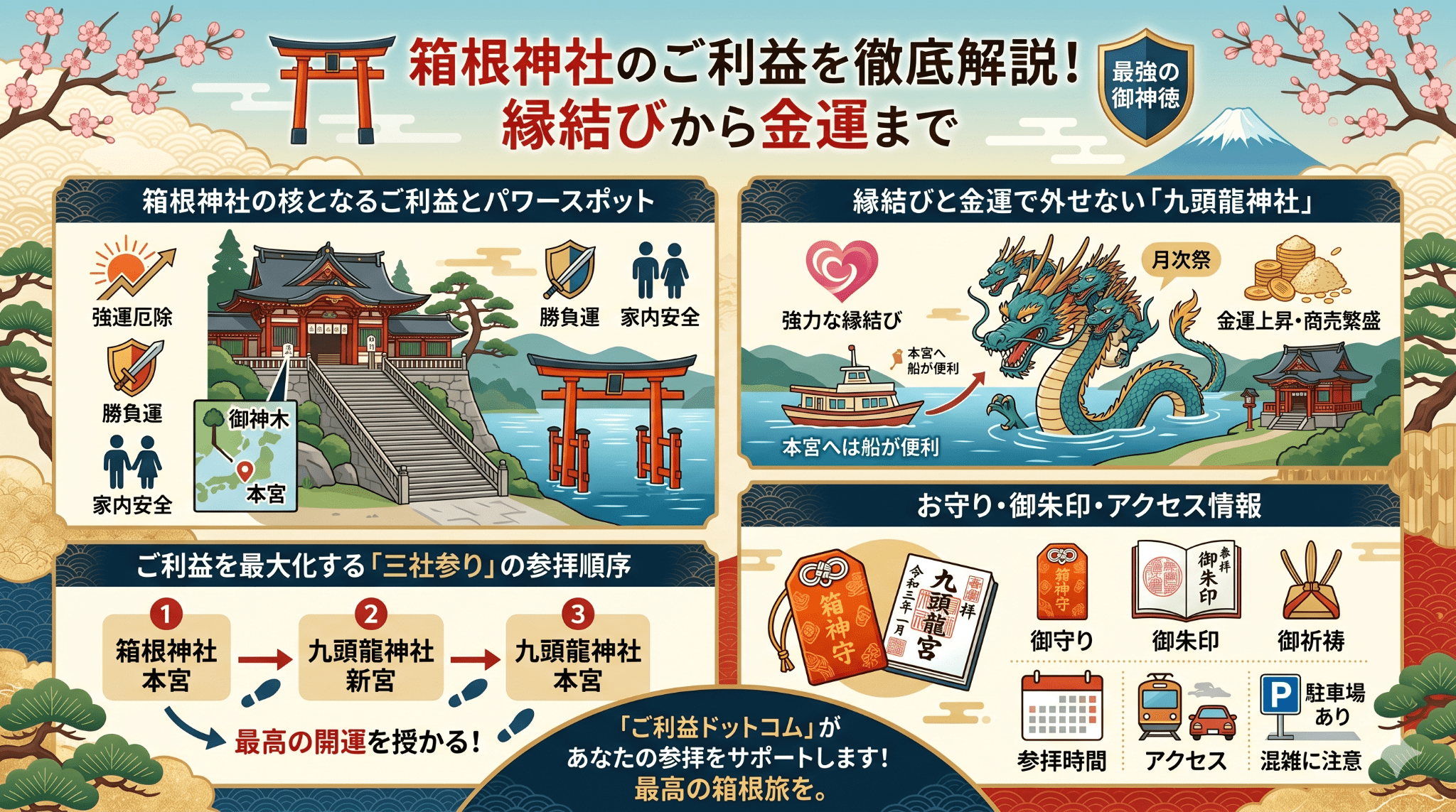 箱根神社のご利益を徹底解説！縁結びから金運まで