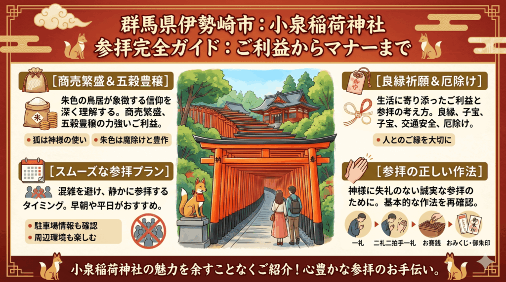 小泉稲荷神社のご利益は？連なる鳥居が呼ぶ商売繁盛と正しい参拝作法の秘密