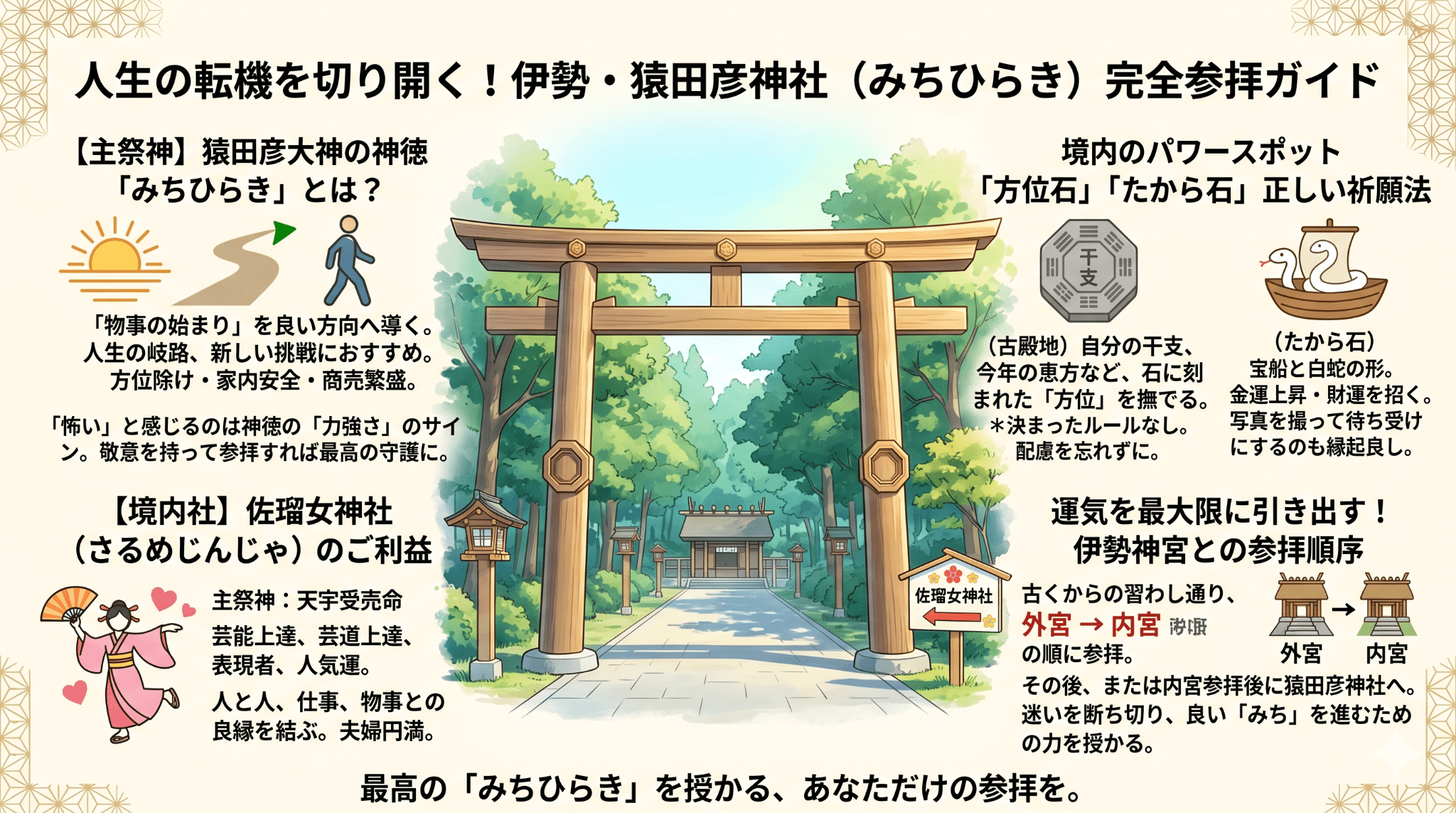 猿田彦神社のご利益で道を開く！伊勢のパワースポット完全版