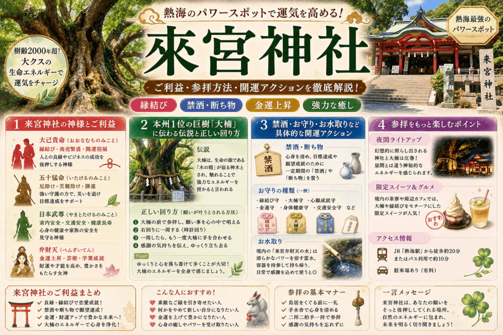 來宮神社のご利益とは？大クスやお守り、参拝方法まで徹底解説
