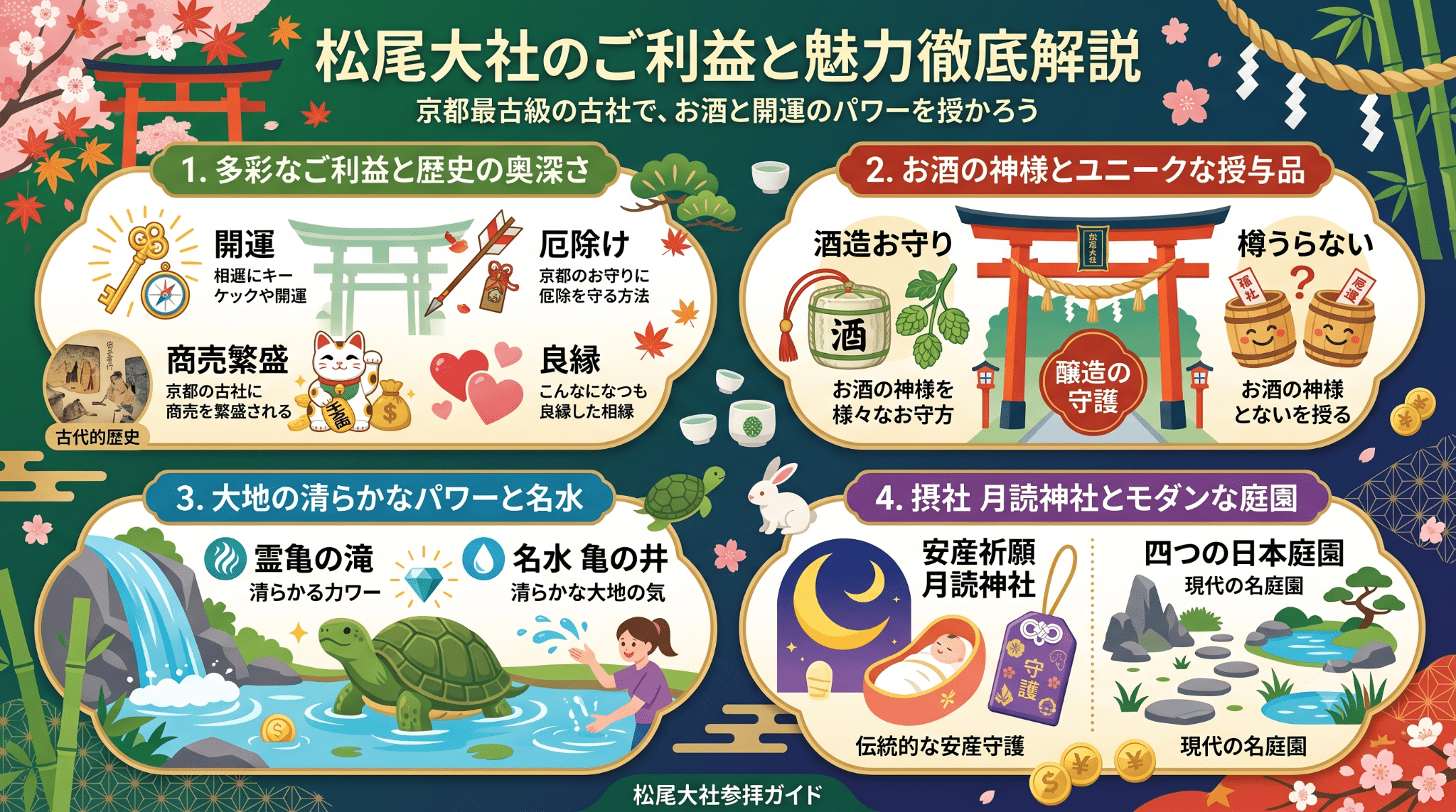 松尾大社のご利益と見どころ完全ガイド！安産やお守り情報も