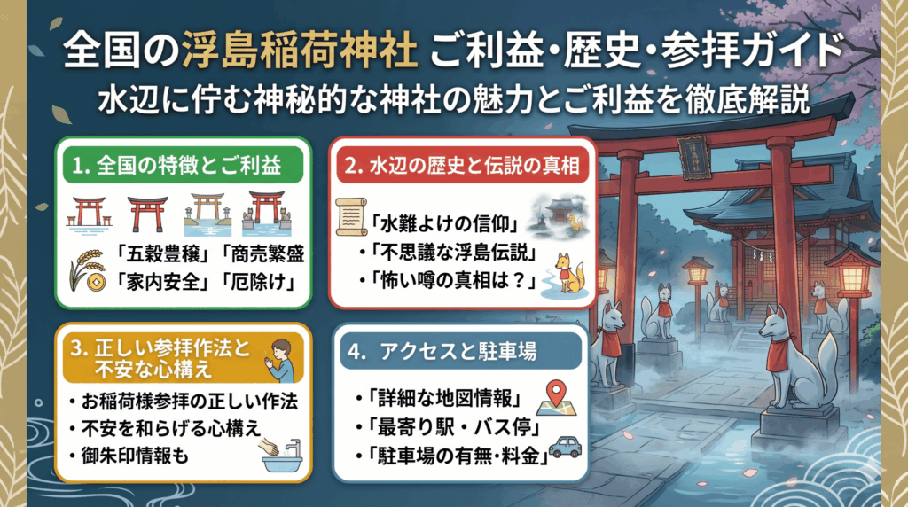 浮島稲荷神社のご利益を徹底解説！全国の由緒や怖い伝説も